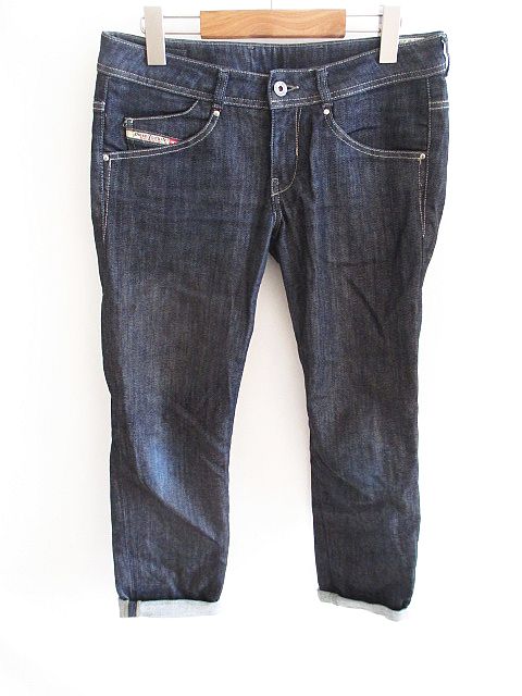 ディーゼル Diesel デニム パンツ ロゴ クロップド インディゴ 29 レディース 126 ベクトルパーク