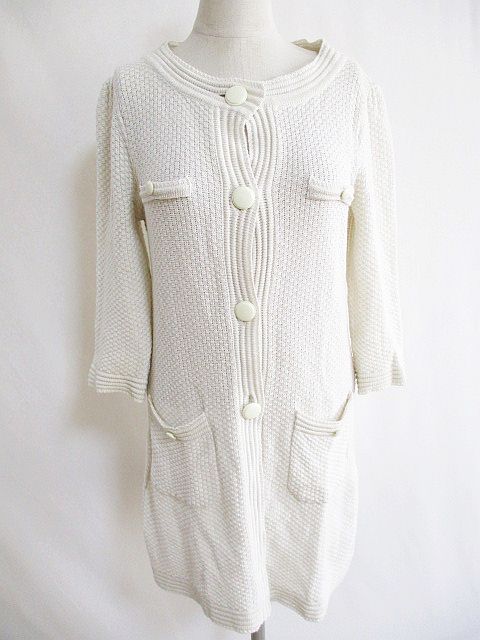 Vierge ロング カーディガン 長袖 ラメ糸 白 38 レディース 126 ベクトルパーク Vierge ロング カーディガン 長袖 ラメ糸 白 38 レディース 126 ベクトルパーク