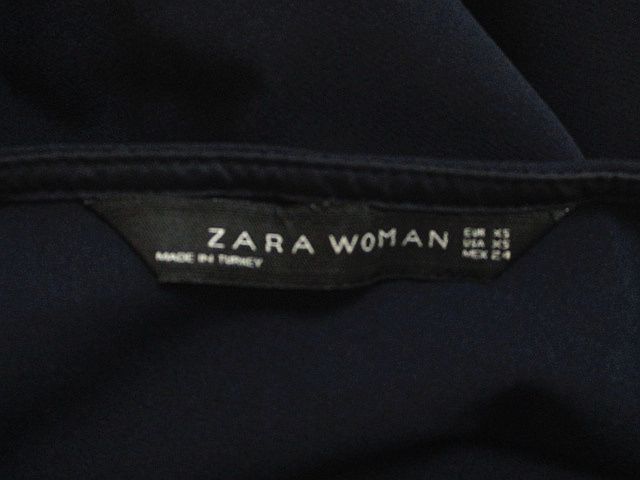 ザラ Zara ワンピース 背中空き リボン 膝丈 ミニ ネイビー Xs レディース 126 ベクトルパーク