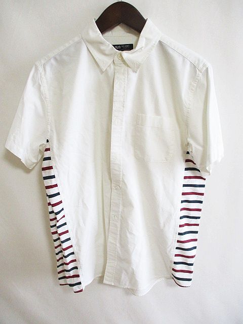 ビームスハート Beams Heart 半袖 切替 シャツ カジュアル 白 M メンズ 126 ベクトルパーク