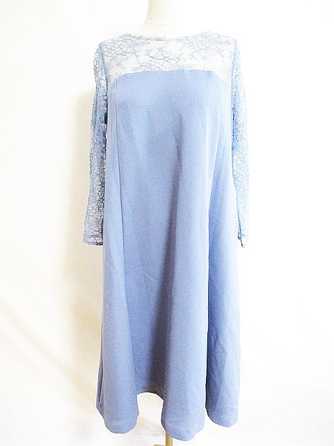 グレースコンチネンタル Grace Continental ドレス ワンピース レース 肩空き ブルー 36 レディース 126 ベクトルパーク