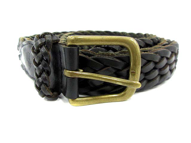 ラルフローレン RALPH LAUREN ベルト メッシュ レザー 黒 /CY26 メンズ