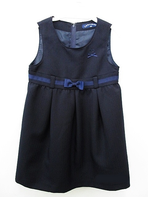 Chopindeux ショパンドゥ ワンピース ノースリーブ リボン 刺繍 紺 ネイビー 100 135 ベクトルパーク
