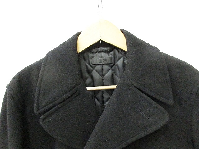 ユニクロ Uniqlo Pコート ウールコート ジャケット 長袖 ビッグボタン 無地 キルティング ブラック 黒 Xl メンズ 135 ベクトルパーク