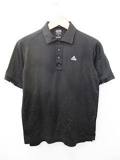 【新品未使用】adidas 半袖ポロシャツ ゴルフウェア 黒色 Mサイズ adidas アディダス 半袖ポロシャツ 黒 凸凹生地 胸ポケット