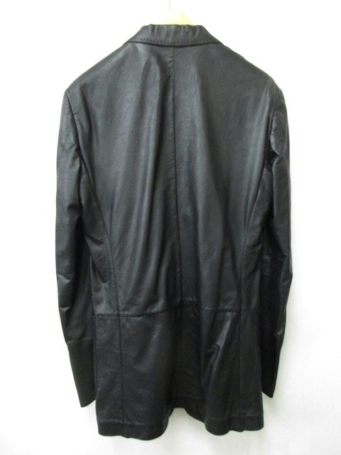 美品✨グッチ 牛革 レザー テーラードジャケット ブラック 2B S相当 グッチ GUCCI レザージャケット 革ジャン テーラード シングル 2B 羊革