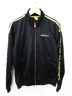 アディダスネオ Adidas Neo トラックジャケット ジャージ ジップアップ ライン ロゴ ブラック 黒 ゴールド L メンズ 135 ベクトルパーク