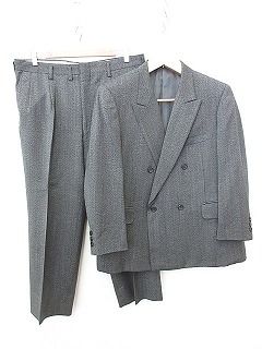 Masuya セットアップ スーツ ジャケット スラックス テーラード ピークドラペル ダブル ロング グレー メンズ 135 ベクトルパーク