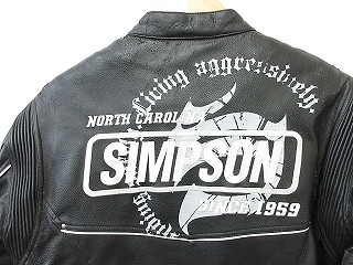 使用感少なめ★シンプソン ライダース フェイクレザージャケット メンズ L プロテクター・ライナー付 the winning edge 黒白赤 バイク☆ PayPay(ペイペイ)決済可能 ☆ 札幌市 豊平区 平岸 使用感少なめ☆シンプソン ライダース フェイクレザージャケット