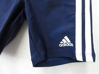 未使用品 アディダス Adidas 水着 ハーフ ゴム 紐 紺 白 ネイビー ホワイト 140 キッズ 135 ベクトルパーク