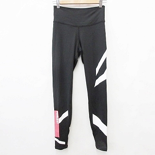 エイチ エム H M パンツ スパッツ スポーツ フィットネス ストレッチ スリム ライン 文字 プリント 黒 ブラック 白 ホワイト ピンク S レディース 135 ベクトルパーク