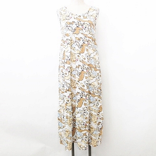 ディズニー Disney Chip N Dale ワンピース ノースリーブ ロング 丸首 チップ デール グレー 茶 ベージュ 黒 ピンク 水色 ブラウン ブラック M レディース 135 ベクトルパーク