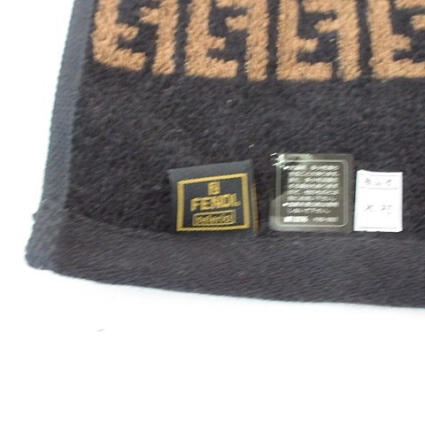 未使用品 フェンディ Fendi 小物 タオル ウオッシュタオル ハンドタオル ズッカ柄 ロゴ ブラウン 茶色 ブラック 黒 レディース 135 ベクトルパーク