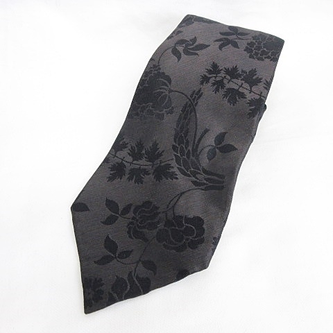 グッチ Gucci 小物 ネクタイ レギュラータイ 総柄 花柄 シルク ブラウン ブラック メンズ 135 ベクトルパーク