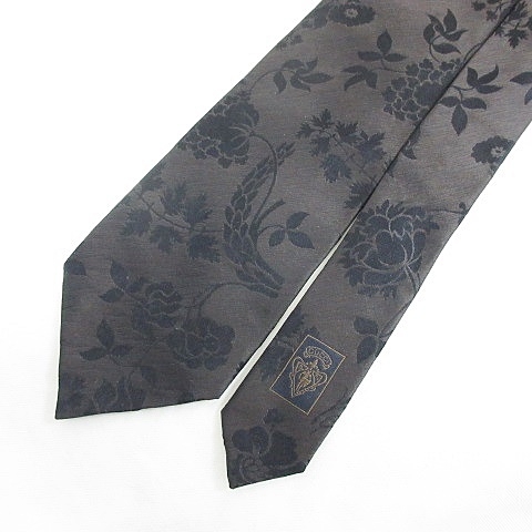 グッチ Gucci 小物 ネクタイ レギュラータイ 総柄 花柄 シルク ブラウン ブラック メンズ 135 ベクトルパーク