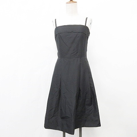 エムプルミエ M Premier ドレス バーティ 結婚式 ワンピース キャミワンピ フレアースカート オーガンジー ストール シルク 黒 36 レディース 135 ベクトルパーク