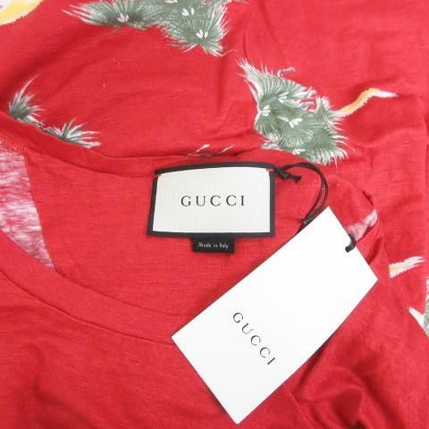 未使用品 グッチ GUCCI Tシャツ カットソー 丸首 半袖 和柄 富士