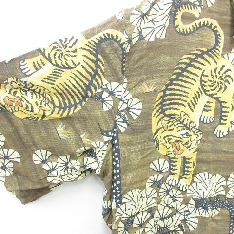 未使用品 グッチ GUCCI シャツ 開襟 半袖 和柄 アニマル タイガー 虎 
