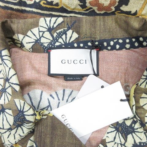 未使用品 グッチ GUCCI シャツ 開襟 半袖 和柄 アニマル タイガー 虎 