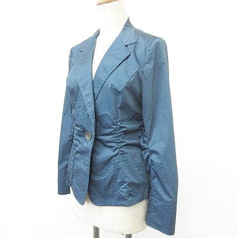 ピノーレ Pinore テーラードジャケット カジュアル シャーリング 光沢 ナイロン ネイビー ブルー 38 レディース 135 ベクトルパーク