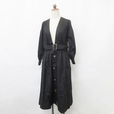 イーハイフンワールドギャラリー E Hyphen World Gallery Peace セットアップ ワンピース ブラウス ジャケット スカート 長袖 ロング丈 フレア 綿 黒 ブラック F レディース 135 ベクトルパーク