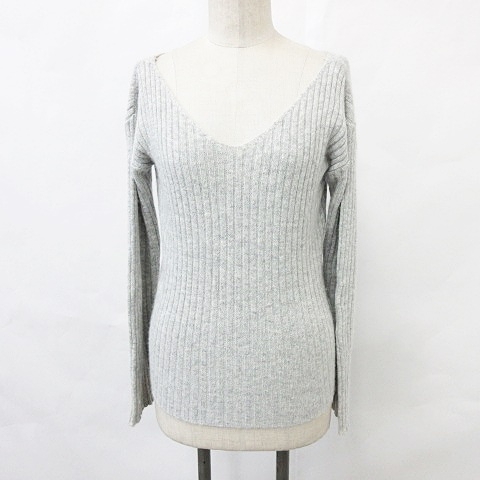 スナイデル Snidel セーター ニット 長袖 Vネック ストレッチ ウール アンゴラー グレー F レディース 135 ベクトルパーク