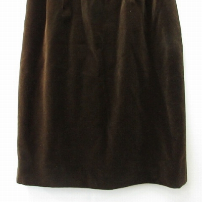 クリスチャンディオール Christian Dior スカート タイトスカート ひざ丈 ハイウエスト ポケット ベンツ 別珍 ベロア 綿 茶 9 レディース 135 ベクトルパーク