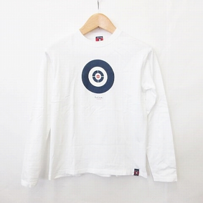 ポールスミススポーツ Paul Smith Sports カットソー Tシャツ ロンt 丸首 プリント 天竺 綿 白 M メンズ 135 ベクトルパーク