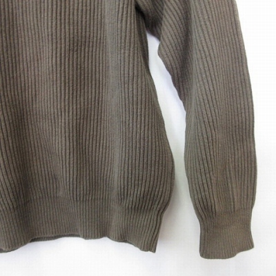 チャップス Chaps ニット セーター 長袖 丸首 ワッペン 綿 カーキ 緑 L メンズ 135 ベクトルパーク