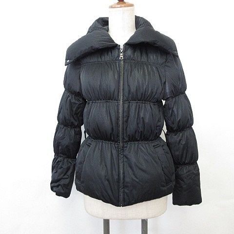 アンタイトル Untitled ジャケット ダウン コート シャーリング ワイドカラー ジップアップ ポケット 黒 2 レディース 135 ベクトルパーク