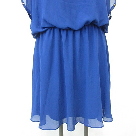 インデックス Index ワンピース ひざ丈 ノースリーブ レイヤード スリット スタッズ ゴム ブルー M レディース 135 ベクトルパーク