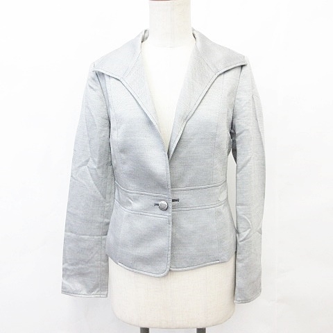 22オクトーブル 22 Octobre ジャケット 長袖 オープンカラー シングル ウール グレー 銀 シルバー 38 レディース 135 ベクトルパーク