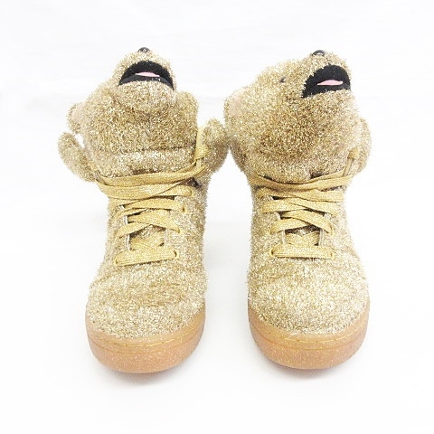 アディダス JEREMY SCOTT ベア　クマ　ハイカットスニーカー　ゴールド 12月発売予定】 アディダス オリジナルス バイ ジェレミー