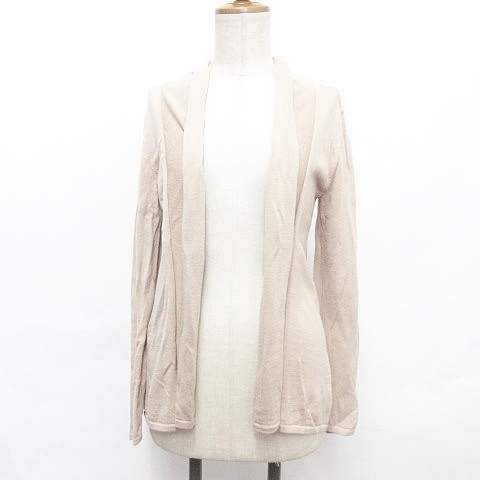 ザ スーツカンパニー The Suit Company ニット カーディガン 長袖 羽織 衿付き コットン ベージュ 38 レディース 135 ベクトルパーク