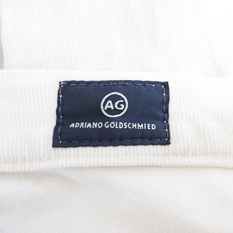 エージーバイアクアガール Ag By Aquagirl パンツ スキニー ロング コーデュロイ ストレッチ ロゴ レザー 綿 白 ホワイト レディース 135 ベクトルパーク