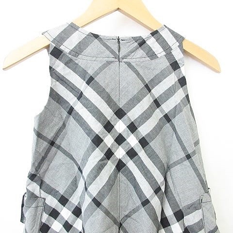 ★美品BURBERRY ノースリーブ チェック柄 ワンピースセット 40 水色 ☆美品BURBERRY ノースリーブ チェック柄 ワンピースセット 40 水色