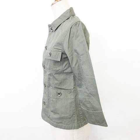 マウジー Moussy ジャケット ミリタリージャケット 七分袖 無地 コットン カーキ 緑 グリーン 1 レディース 135 ベクトルパーク
