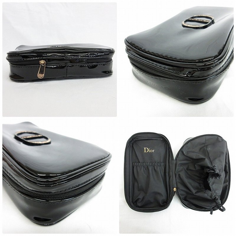 ディオール Dior ポーチ 化粧ポーチ コスメポーチ ロゴ ラメ エナメル  