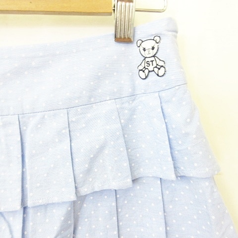 超美品】サマンサタバサNo.7 スカート ブルーグリーン×白 リーフ柄