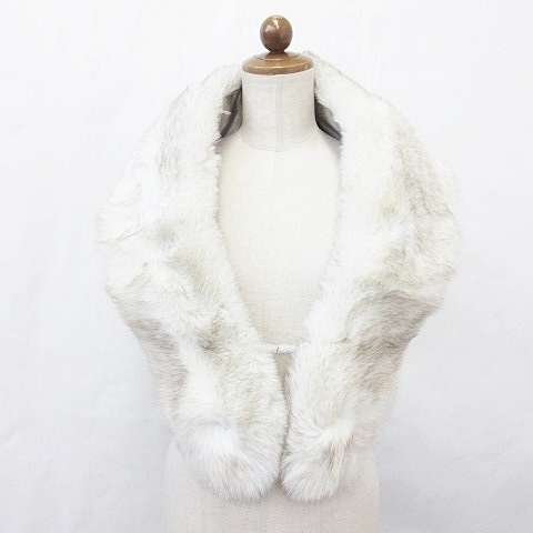 サガフォックス SAGA FOX TRIM BESATZ GARNITURE ティペット ショール ストール 和装小物 毛皮 リアルファー フォックス ミックス アイボリー ブラウン ベージュ レディース