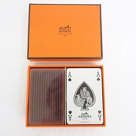 未使用品 エルメス HERMES トランプ カード ゲーム 2セット 赤 青 