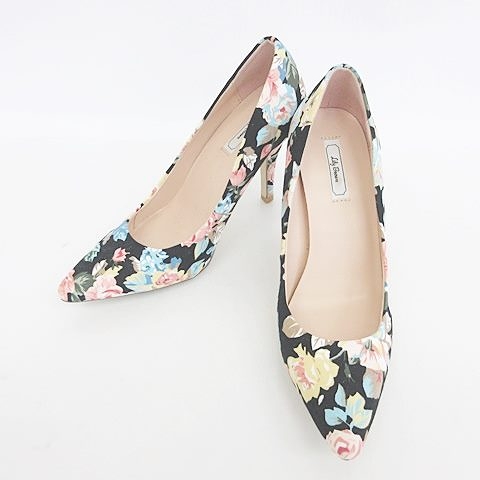リリーブラウン Lily Brown パンプス ハイヒール ポインテッドトゥ 花柄 ブラック イエロー ピンク 水色 黒 S レディース 135 ベクトルパーク リリーブラウン Lily Brown パンプス ハイヒール ポインテッドトゥ 花柄 ブラック イエロー ピンク 水色 黒 S レディース 135 ベクトルパーク