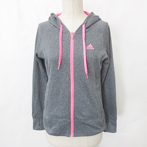 アディダス adidas パーカー 長袖 ジップアップ フード ロゴ 指穴