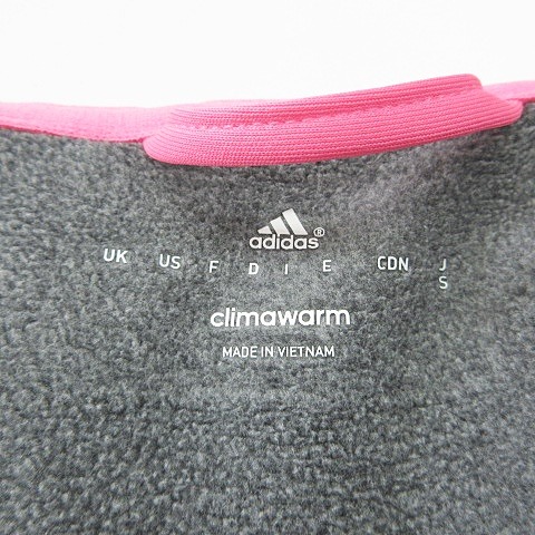 adidas 長袖トレーニングウェア グレー/ピンク Mサイズ アディダス adidas パーカー 長袖 ジップアップ フード ロゴ 指穴