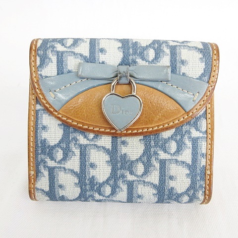 新作】Dior 花柄 二つ折り財布 引っ掛り 保存袋付き 