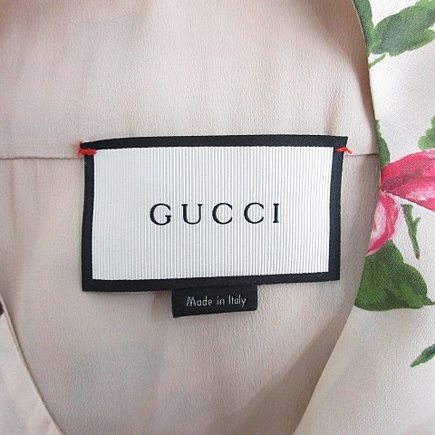 グッチ GUCCI チュニック ワンピース ブラウス 長袖 ノーカラー 