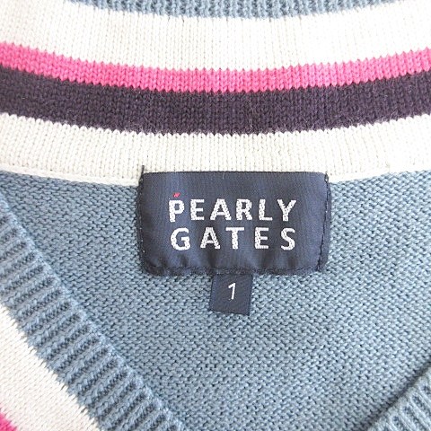 PEARLEY GATESパーリーゲイツ ウール Vネック セーター ワッペン パーリーゲイツ PEARLY GATES ゴルフ ニット ベスト プルオーバー V