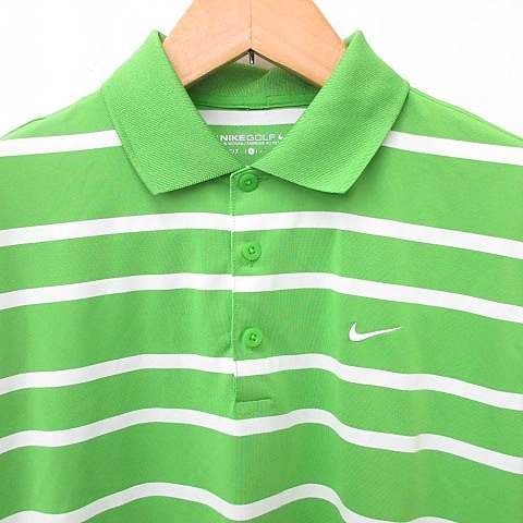NIKE GOLF ポロシャツ ボーダー グリーン ホワイト M 【公式通販】