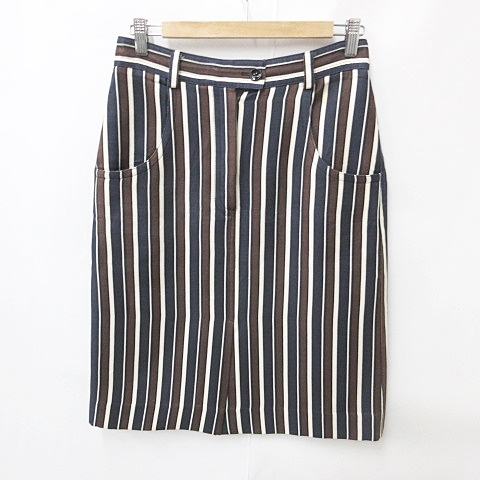 ニナリッチ NINA RICCI スカート タイトスカート ひざ下丈 ストライプ  