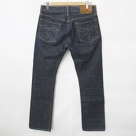 ダブルアールエル RRL パンツ デニム ジーンズ ロング ユーズド加工 29 青 ライトブルー /CT レディース